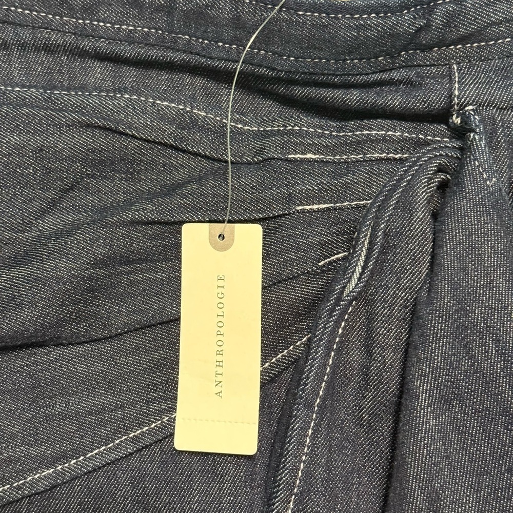 Anthropologie Pilcro Bow Denim Mini Skirt Size 12 - Picture 5 of 8